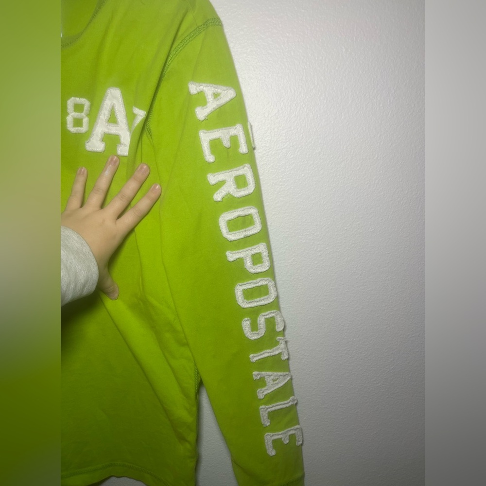 VTG Aeropostale Y2K Long Sleeve T-Shirt Men’s M Lime Green 100% Cotton - Picture 3 of 7